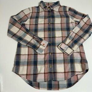Thread & Supply Daphne Plaid Long Sleeve Button Up Flannel Shirt Size Small